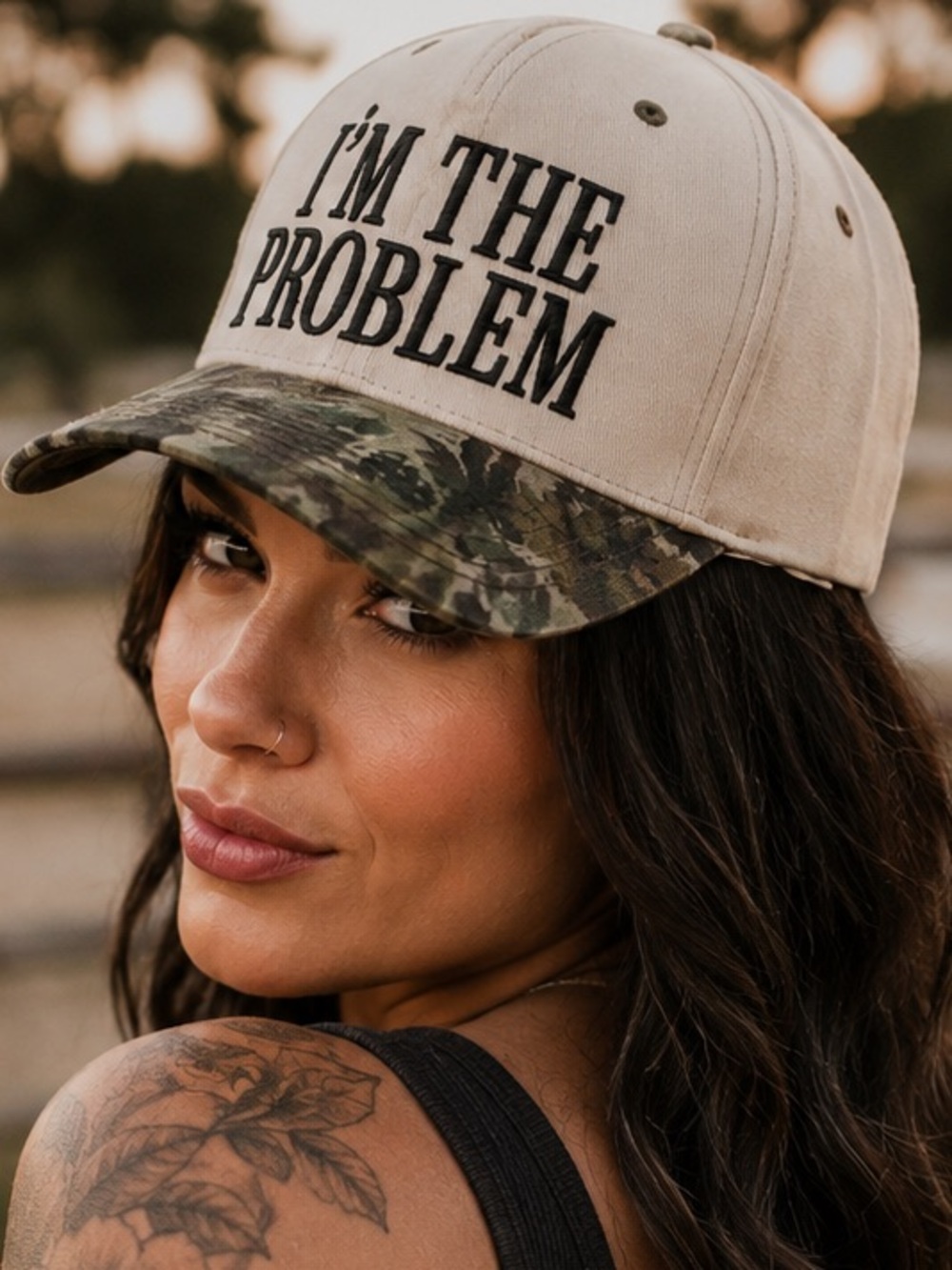 🆕 I’m The Problem Camo Two-Tone Snapback Baseball Cap NWT Funny Boutique Hat